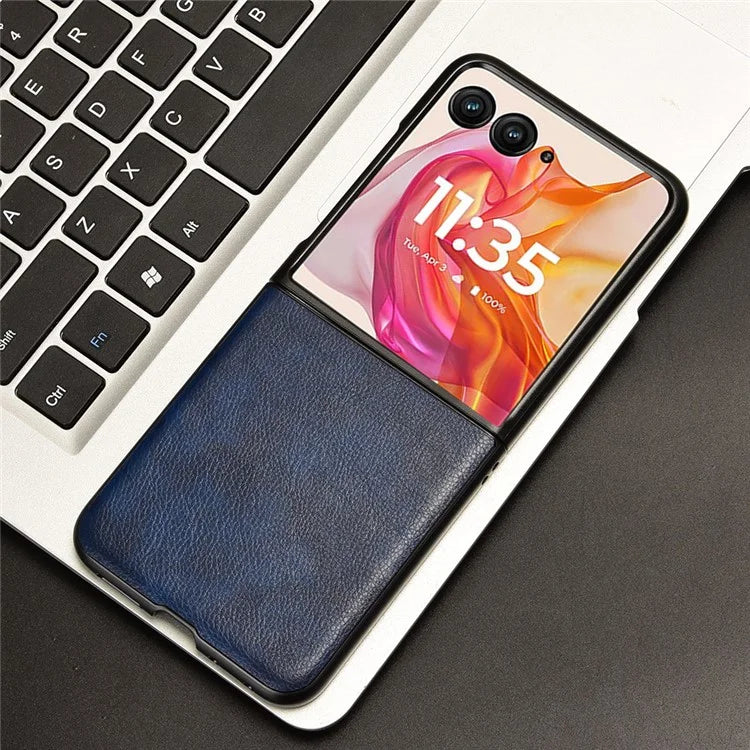 For Motorola Razr 50 Ultra 5G Case Litchi Texture Leather PC Phone Cover