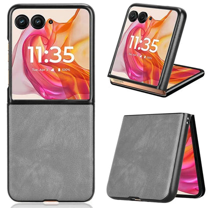 For Motorola Razr 50 Ultra 5G Case Litchi Texture Leather PC Phone Cover