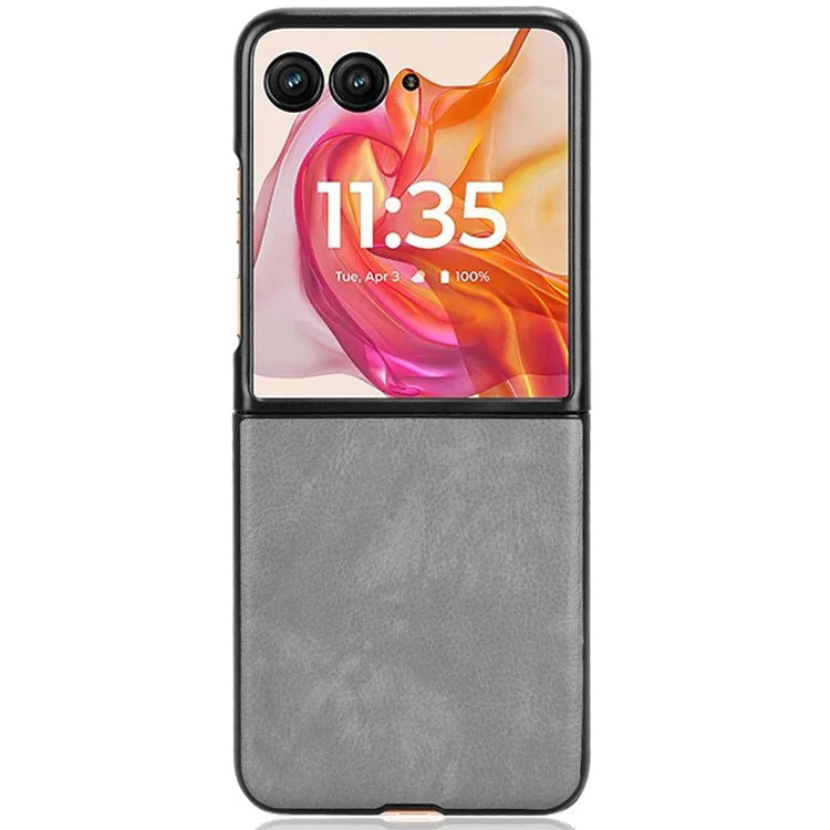For Motorola Razr 50 Ultra 5G Case Litchi Texture Leather PC Phone Cover