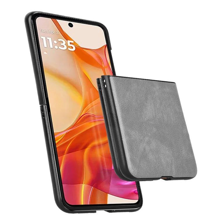 For Motorola Razr 50 Ultra 5G Case Litchi Texture Leather PC Phone Cover