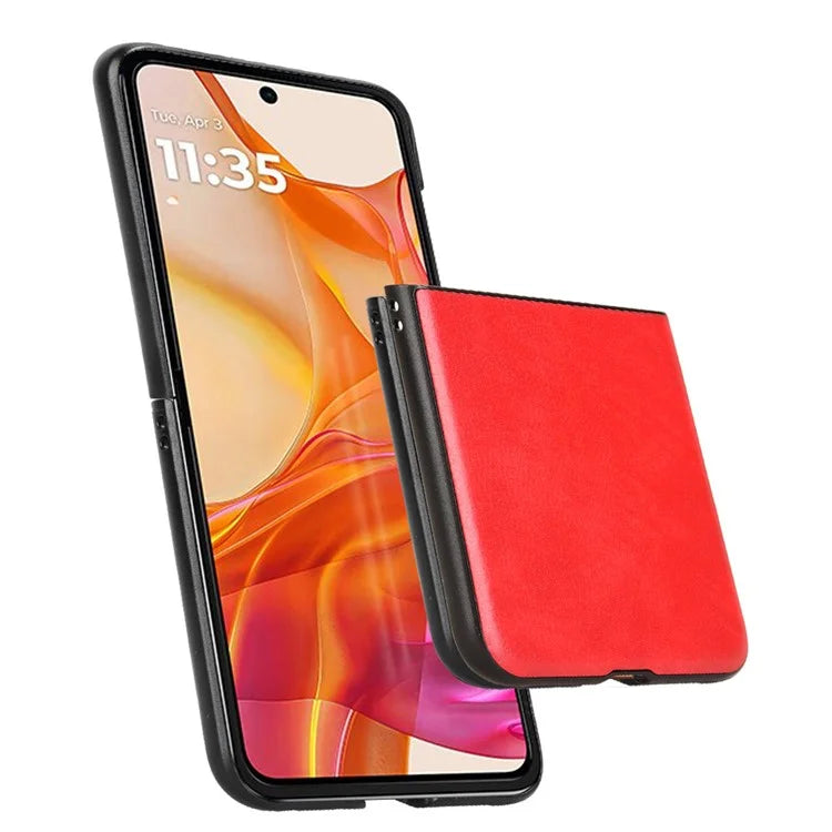 For Motorola Razr 50 Ultra 5G Case Litchi Texture Leather PC Phone Cover