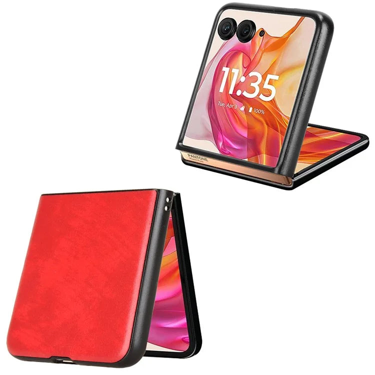 For Motorola Razr 50 Ultra 5G Case Litchi Texture Leather PC Phone Cover