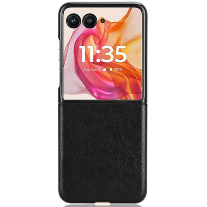 For Motorola Razr 50 Ultra 5G Case Litchi Texture Leather PC Phone Cover