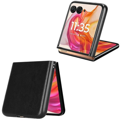 For Motorola Razr 50 Ultra 5G Case Litchi Texture Leather PC Phone Cover