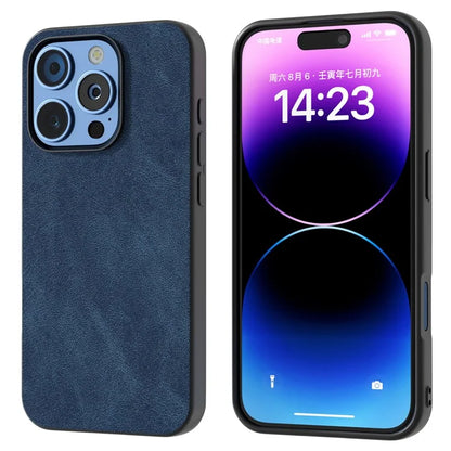 For iPhone 16 Pro Case Black Frame PU+PC+TPU Hybrid Phone Cover