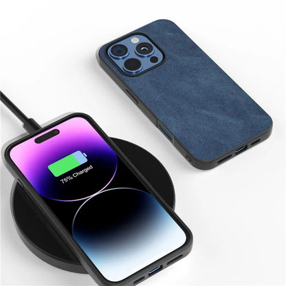 For iPhone 16 Pro Case Black Frame PU+PC+TPU Hybrid Phone Cover