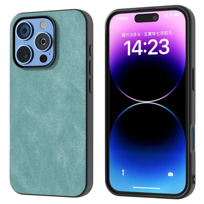 For iPhone 16 Pro Case Black Frame PU+PC+TPU Hybrid Phone Cover