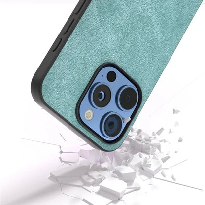 For iPhone 16 Pro Case Black Frame PU+PC+TPU Hybrid Phone Cover