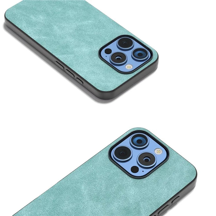 For iPhone 16 Pro Case Black Frame PU+PC+TPU Hybrid Phone Cover