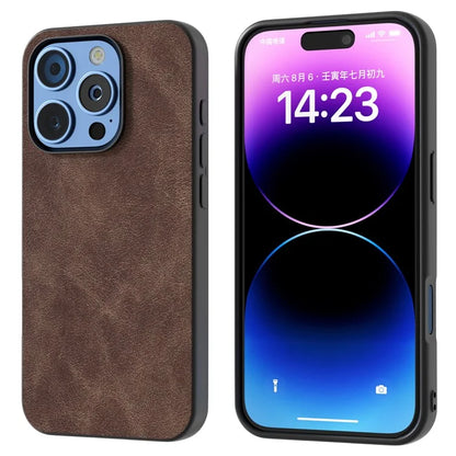 For iPhone 16 Pro Case Black Frame PU+PC+TPU Hybrid Phone Cover
