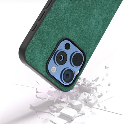For iPhone 16 Pro Case Black Frame PU+PC+TPU Hybrid Phone Cover
