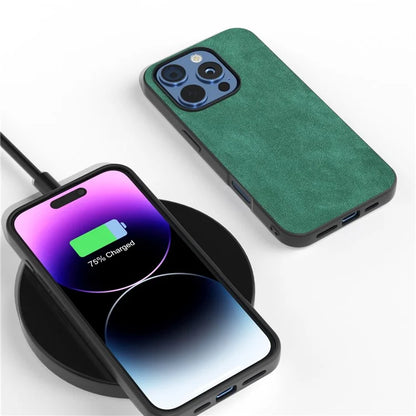 For iPhone 16 Pro Case Black Frame PU+PC+TPU Hybrid Phone Cover