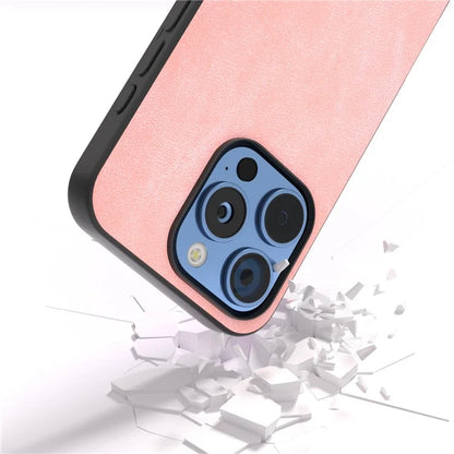 For iPhone 16 Pro Case Black Frame PU+PC+TPU Hybrid Phone Cover