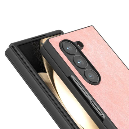 For Samsung Galaxy Z Fold6 5G Case Black Edge PU Leather+PC Folding Phone Cover