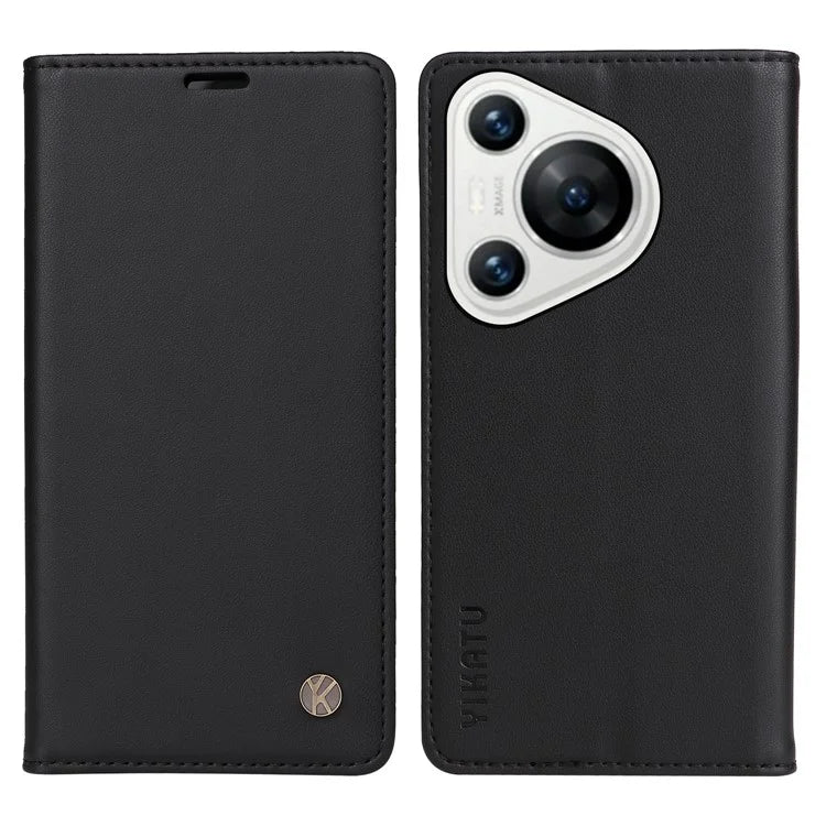 YIKATU YK-001 For Huawei Pura 70 Case Leather Phone Cover Card Slot Stand Strong Magnetic