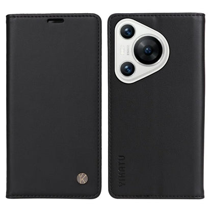 YIKATU YK-001 For Huawei Pura 70 Case Leather Phone Cover Card Slot Stand Strong Magnetic