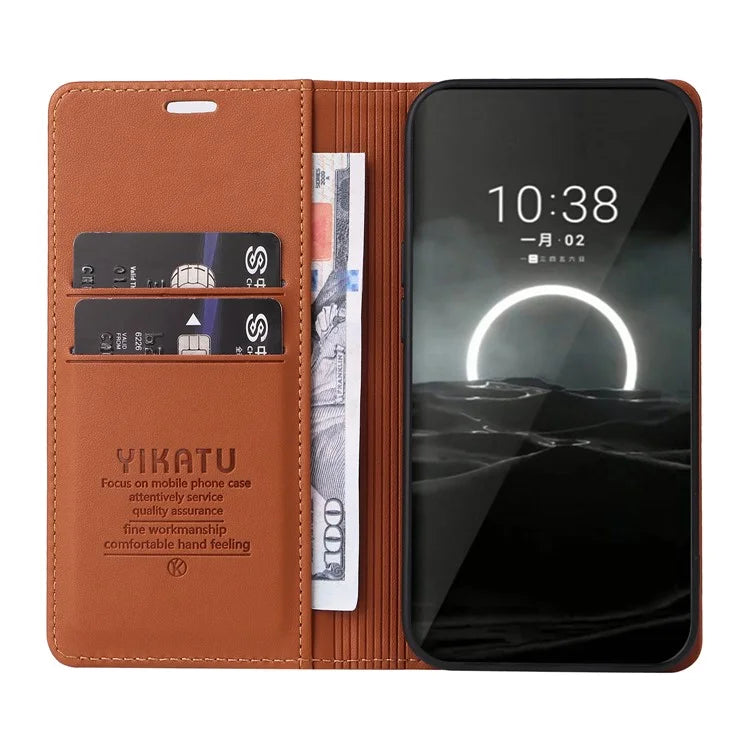 YIKATU YK-001 For Huawei Pura 70 Case Leather Phone Cover Card Slot Stand Strong Magnetic