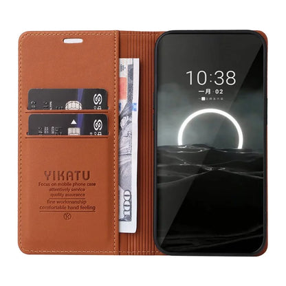 YIKATU YK-001 For Huawei Pura 70 Case Leather Phone Cover Card Slot Stand Strong Magnetic