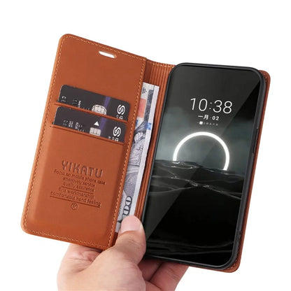 YIKATU YK-001 For Huawei Pura 70 Case Leather Phone Cover Card Slot Stand Strong Magnetic