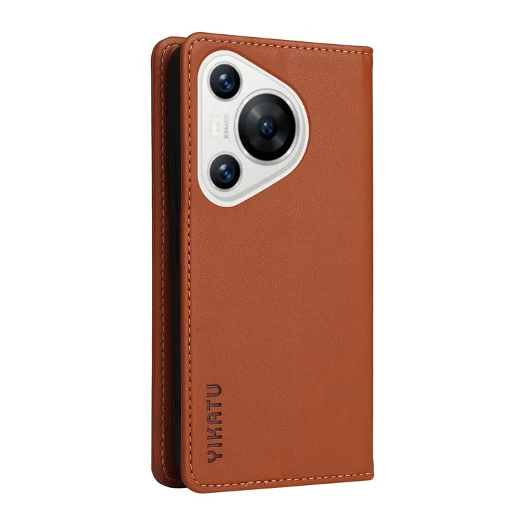 YIKATU YK-001 For Huawei Pura 70 Case Leather Phone Cover Card Slot Stand Strong Magnetic