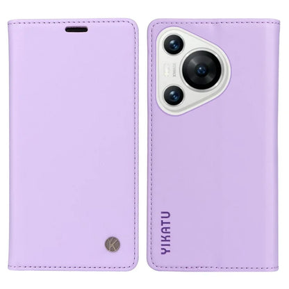 YIKATU YK-001 For Huawei Pura 70 Case Leather Phone Cover Card Slot Stand Strong Magnetic