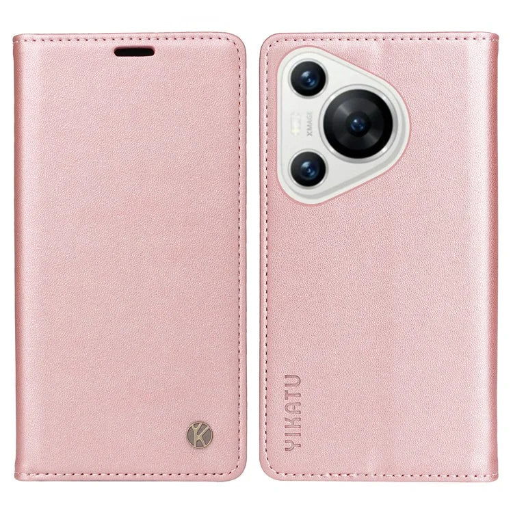 YIKATU YK-001 For Huawei Pura 70 Case Leather Phone Cover Card Slot Stand Strong Magnetic
