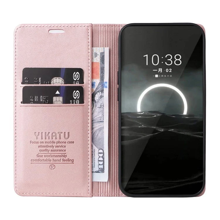 YIKATU YK-001 For Huawei Pura 70 Case Leather Phone Cover Card Slot Stand Strong Magnetic