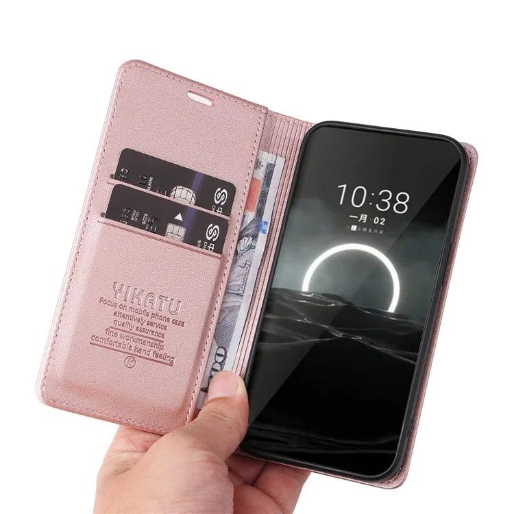 YIKATU YK-001 For Huawei Pura 70 Case Leather Phone Cover Card Slot Stand Strong Magnetic