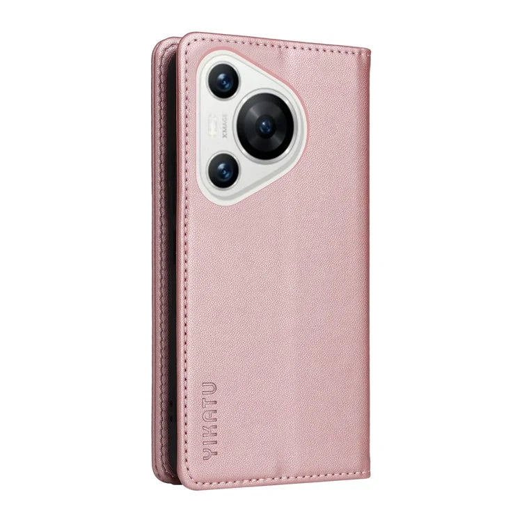 YIKATU YK-001 For Huawei Pura 70 Case Leather Phone Cover Card Slot Stand Strong Magnetic