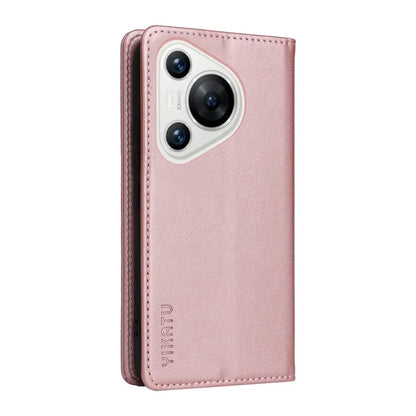 YIKATU YK-001 For Huawei Pura 70 Case Leather Phone Cover Card Slot Stand Strong Magnetic