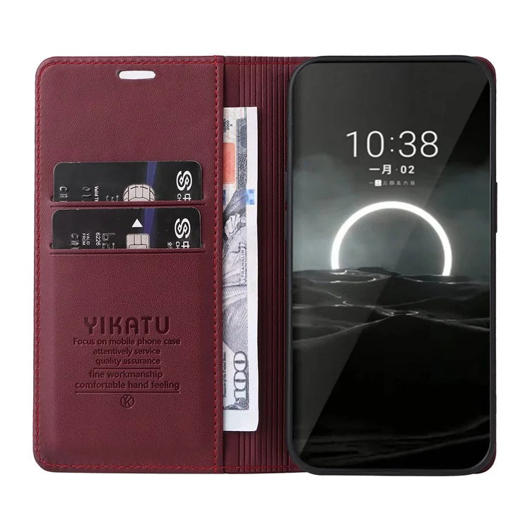 YIKATU YK-001 For Huawei Pura 70 Case Leather Phone Cover Card Slot Stand Strong Magnetic