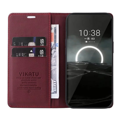 YIKATU YK-001 For Huawei Pura 70 Case Leather Phone Cover Card Slot Stand Strong Magnetic