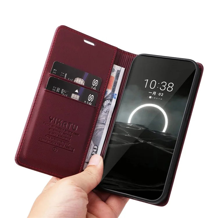 YIKATU YK-001 For Huawei Pura 70 Case Leather Phone Cover Card Slot Stand Strong Magnetic