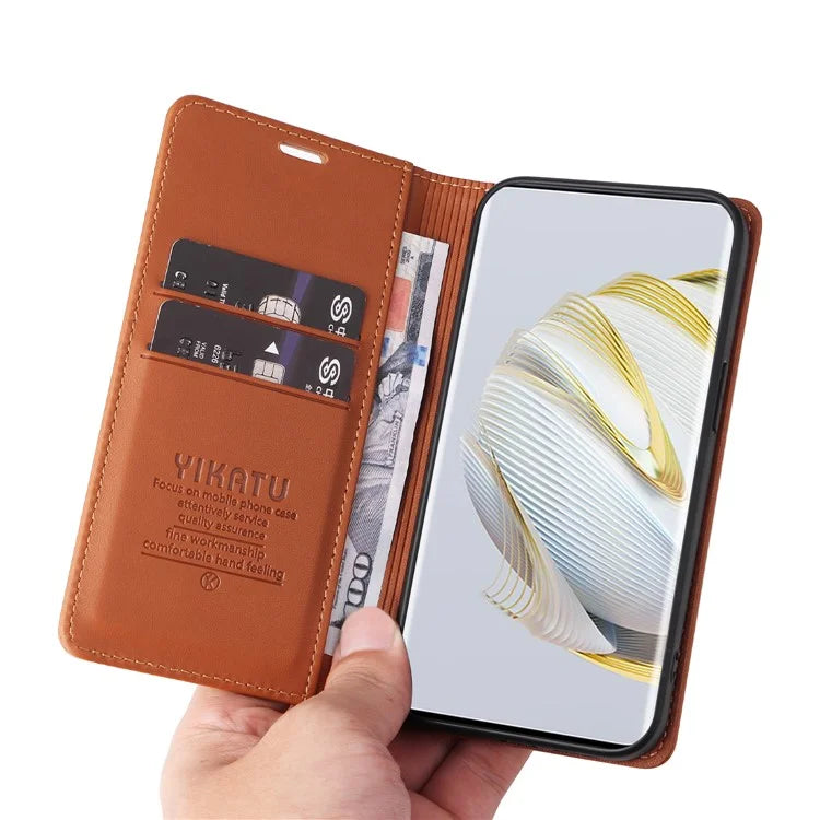 YIKATU YK-001 For Huawei Pura 70 Pro / Pura 70 Pro+ Case Wallet Flip Leather Phone Cover Hidden Magnetic