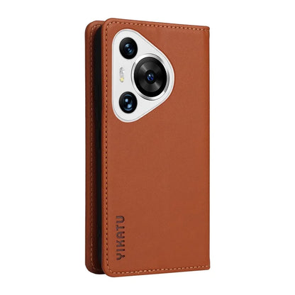YIKATU YK-001 For Huawei Pura 70 Pro / Pura 70 Pro+ Case Wallet Flip Leather Phone Cover Hidden Magnetic