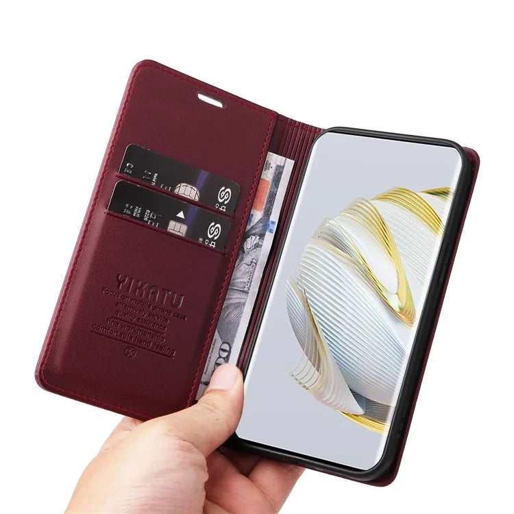 YIKATU YK-001 For Huawei Pura 70 Pro / Pura 70 Pro+ Case Wallet Flip Leather Phone Cover Hidden Magnetic