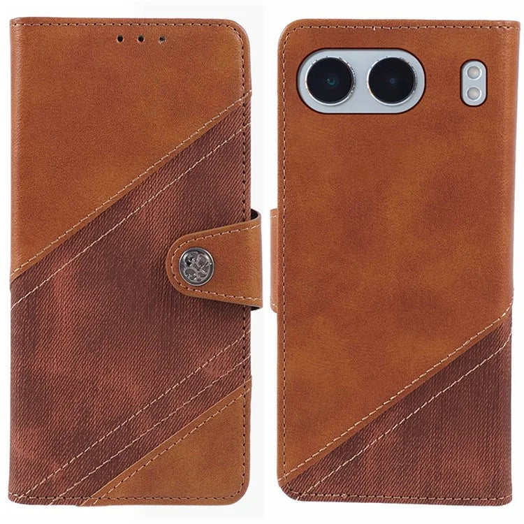 For OnePlus Nord 4 Case Leather Wallet Stand Phone Cover Texture Splicing