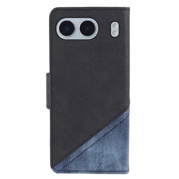 For OnePlus Nord 4 Case Leather Wallet Stand Phone Cover Texture Splicing