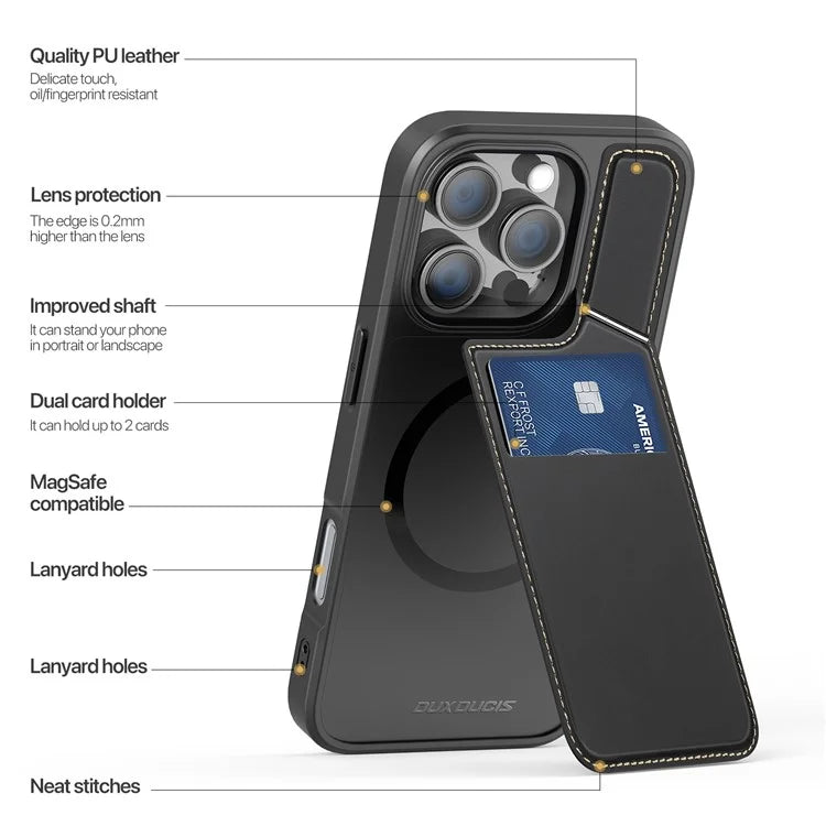 DUX DUCIS Rafi II Series for iPhone 16 Pro Max Case Compatible with MagSafe Card Slots Phone Cover