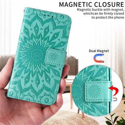 KT Imprinting Flower Series-1 For OnePlus 12R 5G / Ace 3 5G Case PU Leather Sunflower Flip Folio Phone Cover