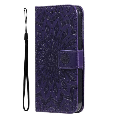 KT Imprinting Flower Series-1 For OnePlus 12R 5G / Ace 3 5G Case PU Leather Sunflower Flip Folio Phone Cover