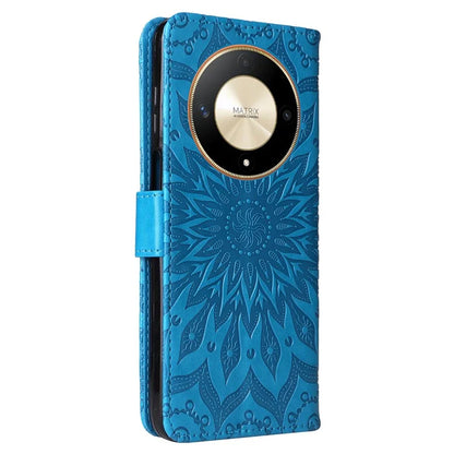 KT Imprinting Flower Series-1 For Honor Magic6 Lite 5G / X9b 5G / X50 5G Case Sunflower Leather Wallet Phone Cover