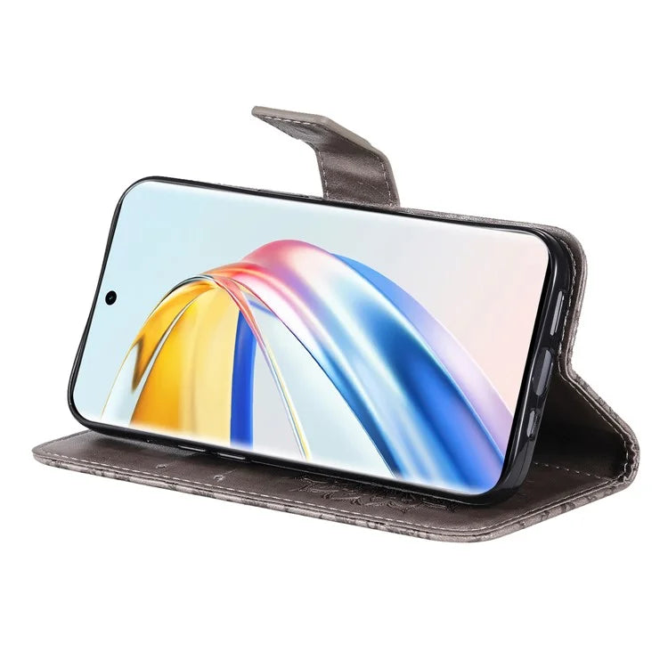 KT Imprinting Flower Series-1 For Honor Magic6 Lite 5G / X9b 5G / X50 5G Case Sunflower Leather Wallet Phone Cover