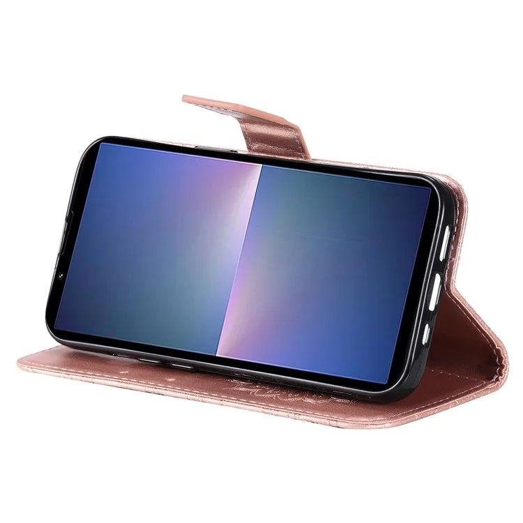 KT Imprinting Flower Series-1 For Sony Xperia 10 VI Case Stand Leather Phone Cover Funny Sunflower