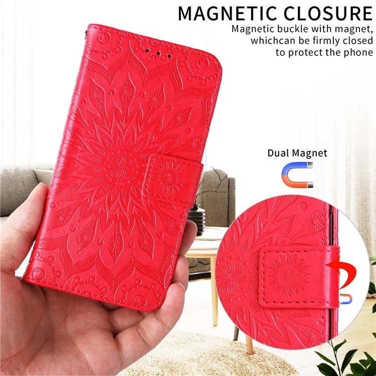 KT Imprinting Flower Series-1 For Sony Xperia 10 VI Case Stand Leather Phone Cover Funny Sunflower