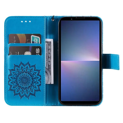 KT Imprinting Flower Series-1 For Sony Xperia 10 VI Case Stand Leather Phone Cover Funny Sunflower