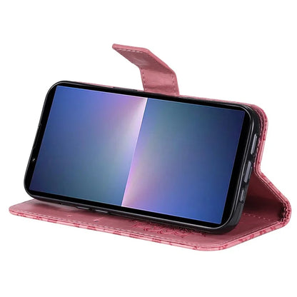 KT Imprinting Flower Series-1 For Sony Xperia 10 VI Case Stand Leather Phone Cover Funny Sunflower