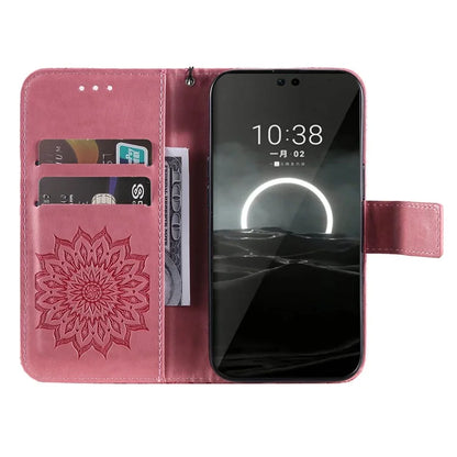 KT Imprinting Flower Series-1 For Huawei Pura 70 Case Leather Sunflower Phone Cover Stand Card Slot