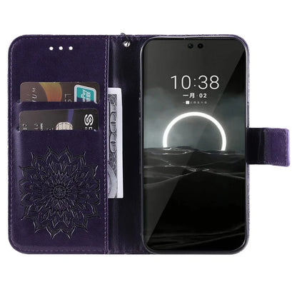 KT Imprinting Flower Series-1 For Huawei Pura 70 Case Leather Sunflower Phone Cover Stand Card Slot