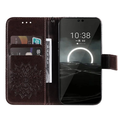 KT Imprinting Flower Series-1 For Huawei Pura 70 Case Leather Sunflower Phone Cover Stand Card Slot